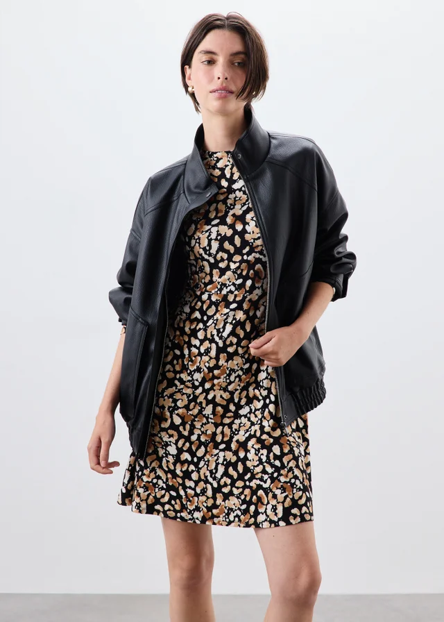 Black Leopard Super Soft Mini Dress