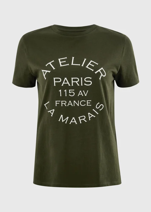 Forest Green Paris Graphic T-Shirt - XS Image 3
