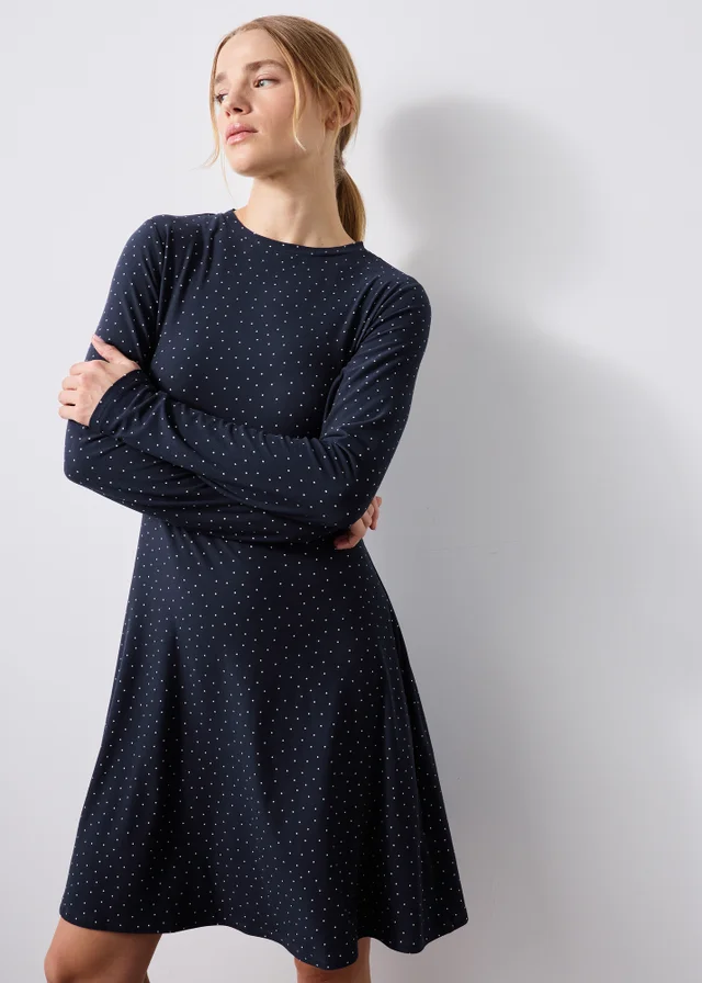 Navy Spotted Super Soft Mini Dress