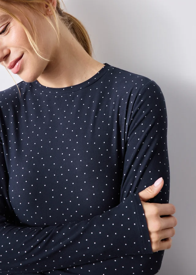 Navy Spotted Super Soft Mini Dress