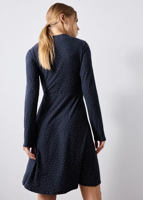 Navy Spotted Super Soft Mini Dress - 8 Image 2