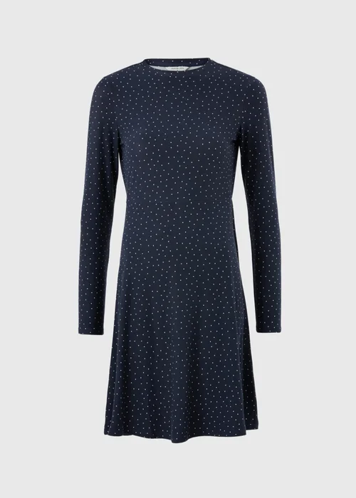Navy Spotted Super Soft Mini Dress - 8 Image 4