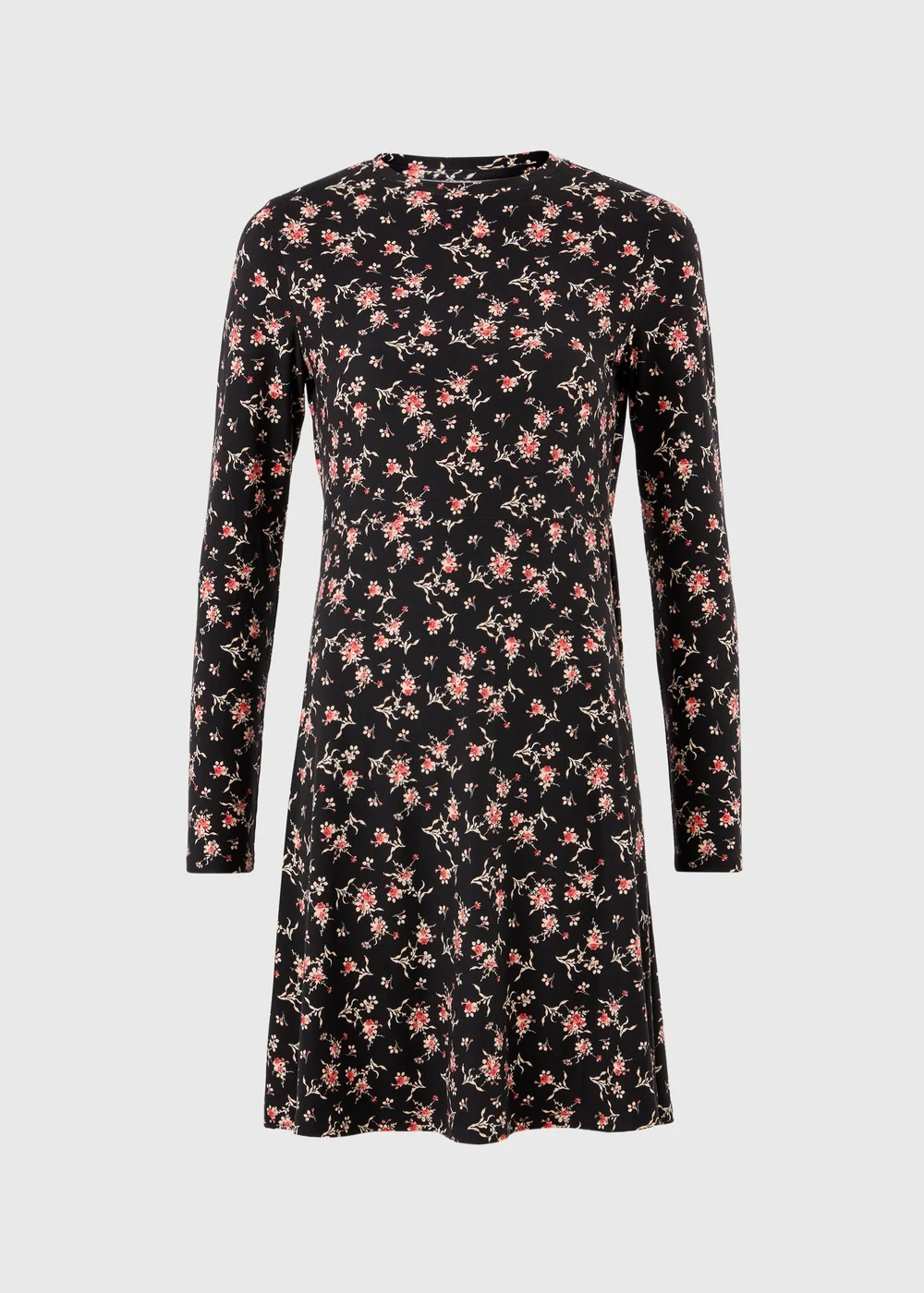 Black Floral Super Soft Mini Dress - 8 Image 3