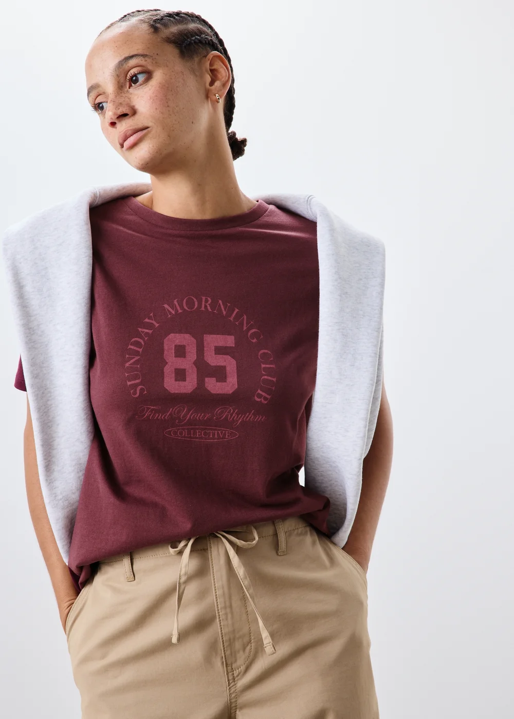 Burgundy Graphic T-Shirt - XS Image 1