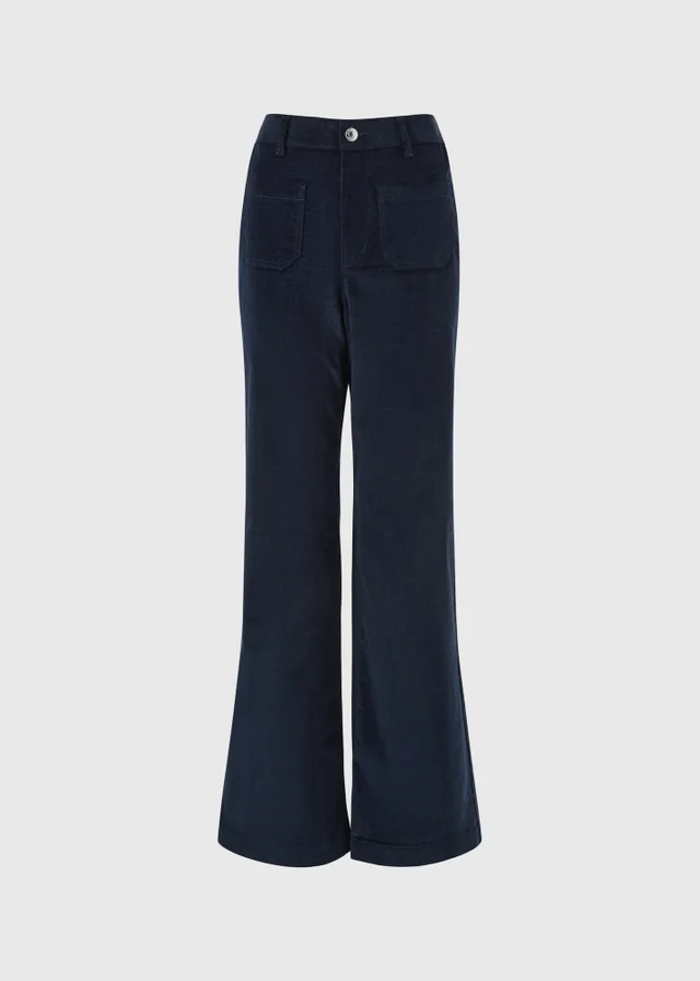 Navy Wide Leg Pocket Front Co Ord Trouser