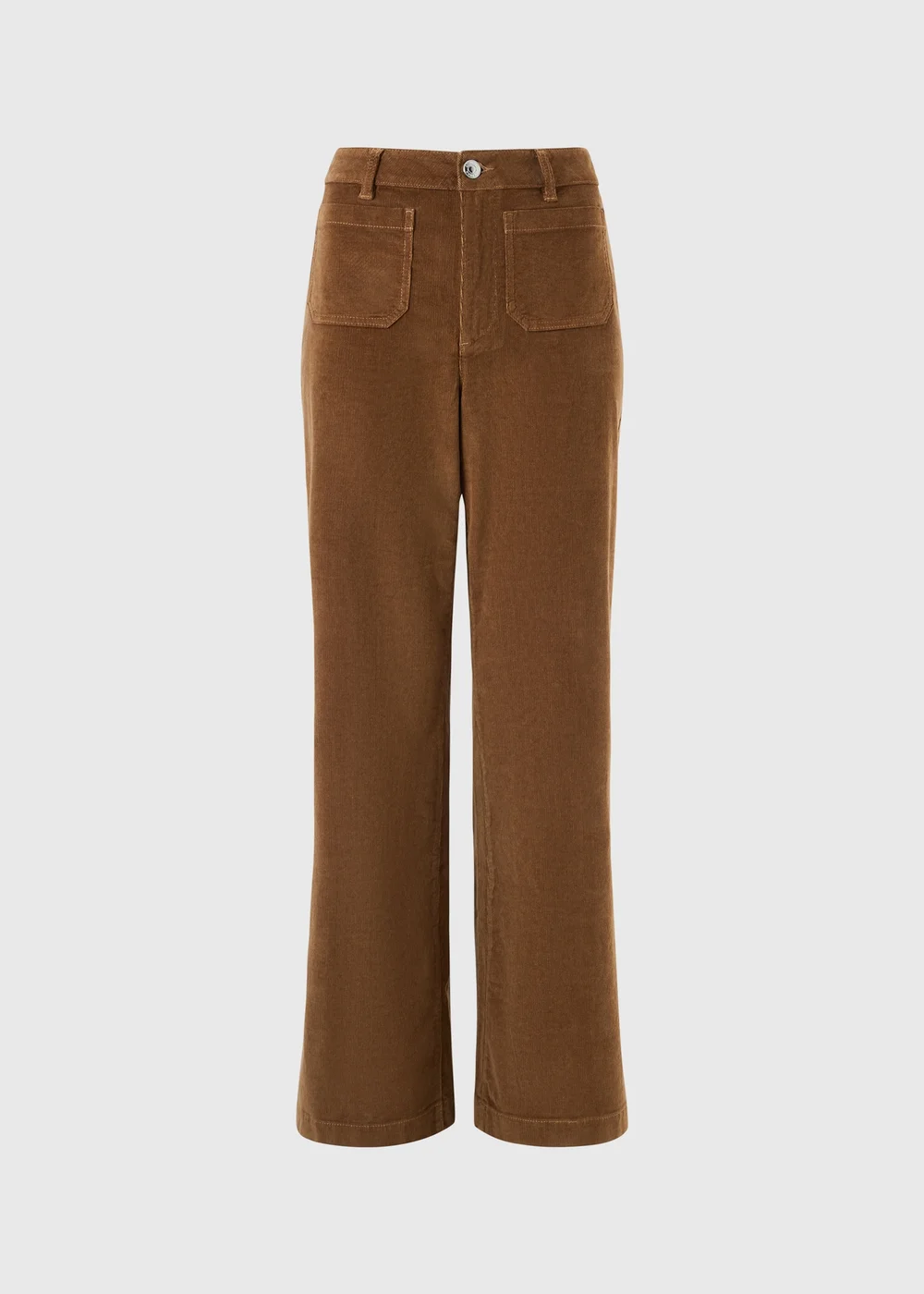 Tobacco Barrel Leg Cord Trousers - 8/L29 Image 1