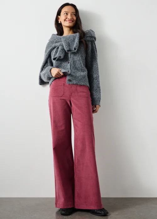 Pink Wide Leg Cord Trousers - 8/L29 Image 4