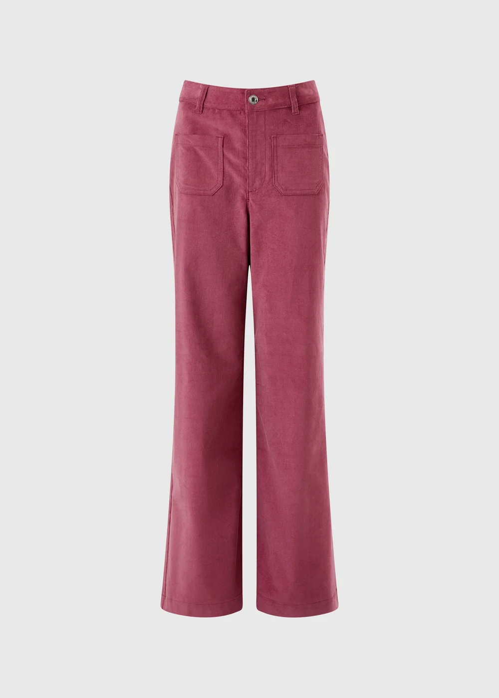 Pink Wide Leg Cord Trousers - 8/L29 Image 5