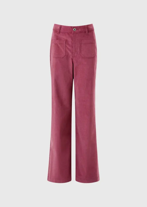 Pink Wide Leg Cord Trousers - 8/L29 Image 5
