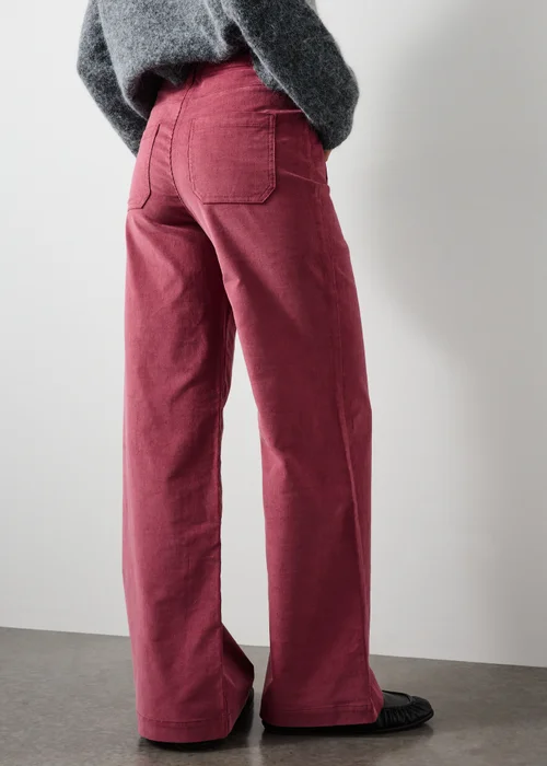Pink Wide Leg Cord Trousers - 8/L29 Image 2