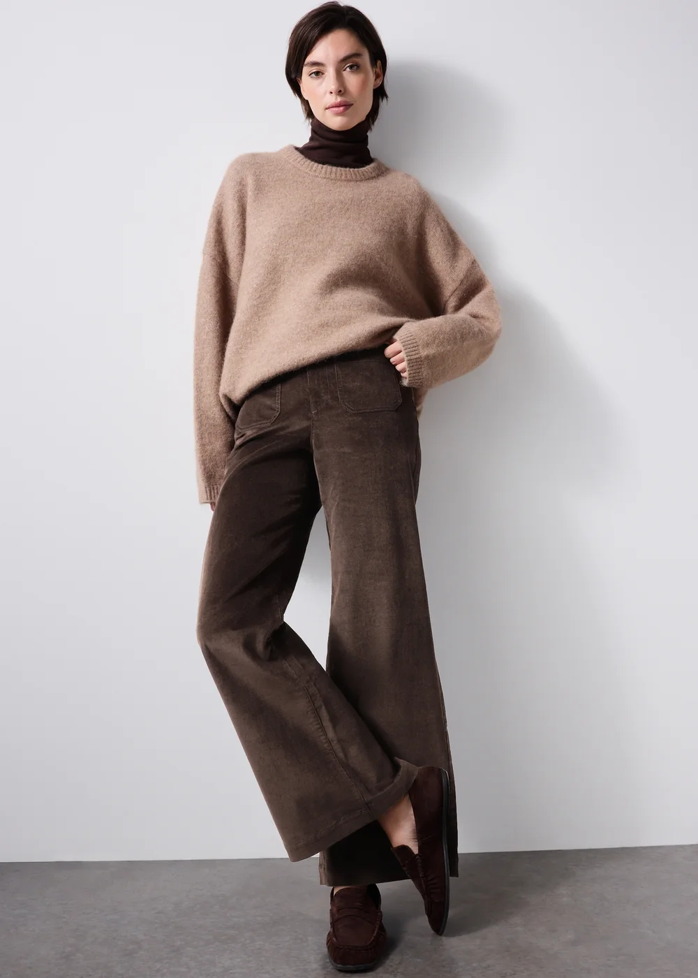 Chocolate Brown Wide Leg Pocket Front Trouser - 8/L29 Image 2