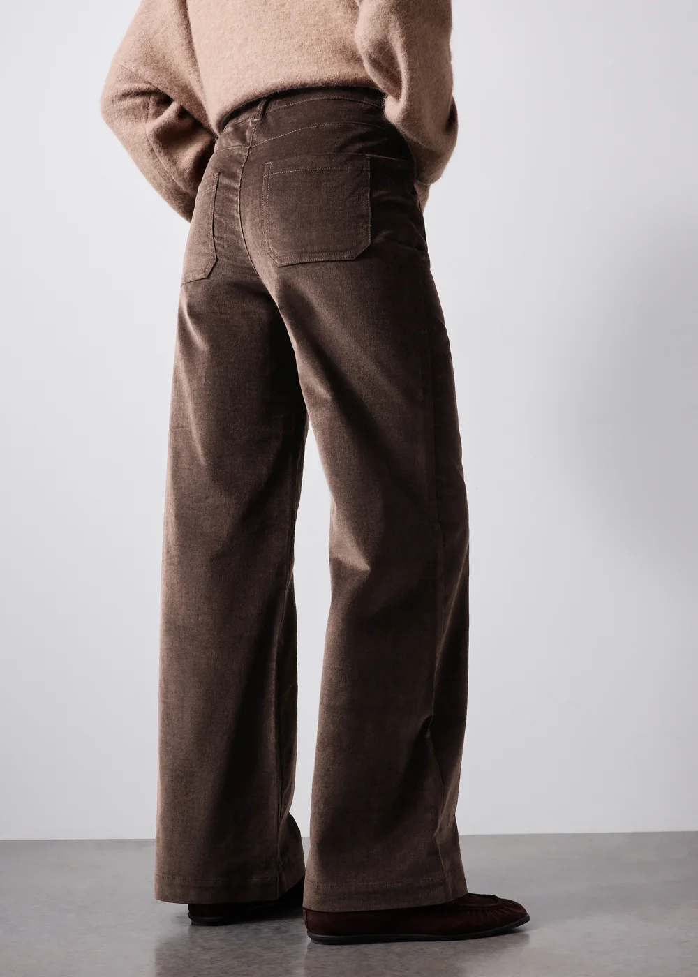 Chocolate Brown Wide Leg Pocket Front Trouser - 8/L29 Image 3
