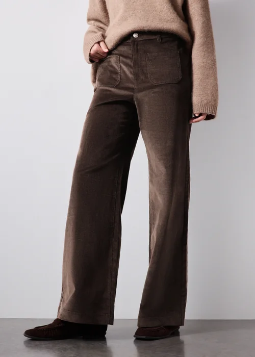 Chocolate Brown Wide Leg Pocket Front Trouser - 8/L29 Image 1