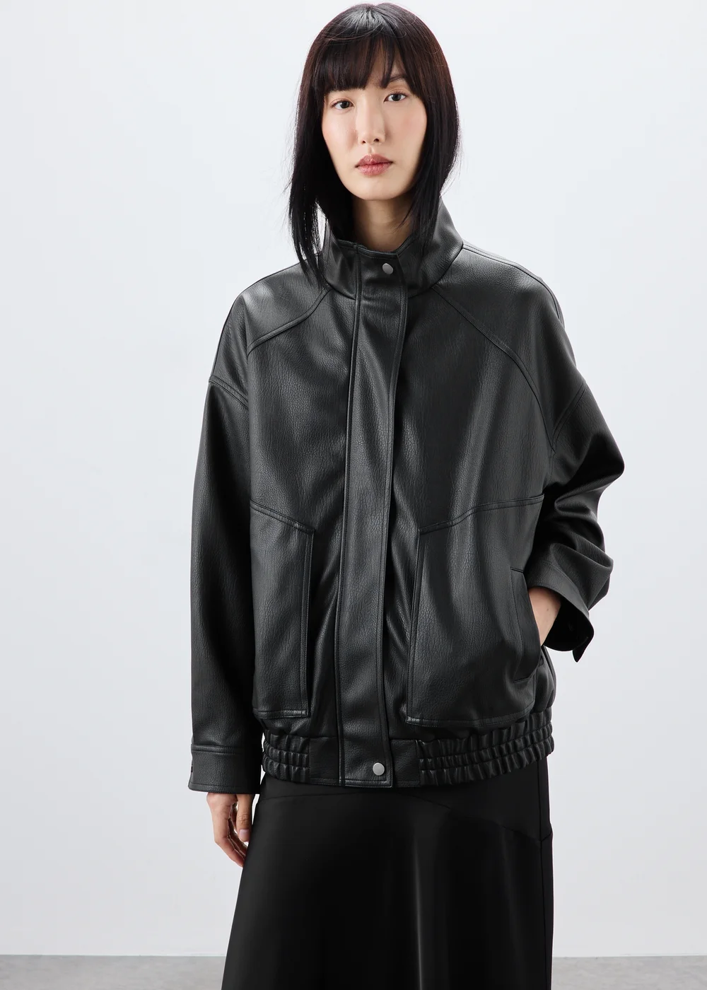 Black Faux Leather Jacket - 10 Image 1