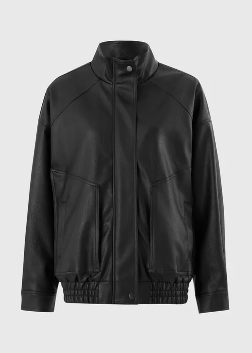 Black Faux Leather Jacket - 10 Image 5