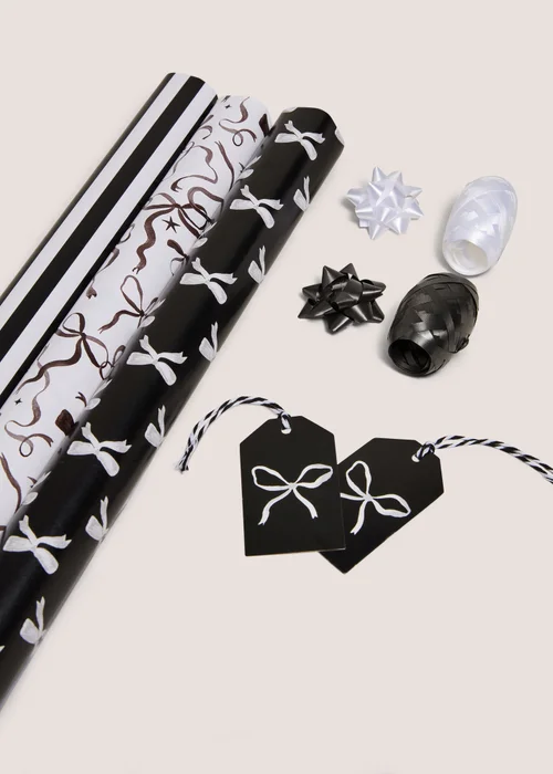 Monochrome Bow Gift Wrap Set Image 2