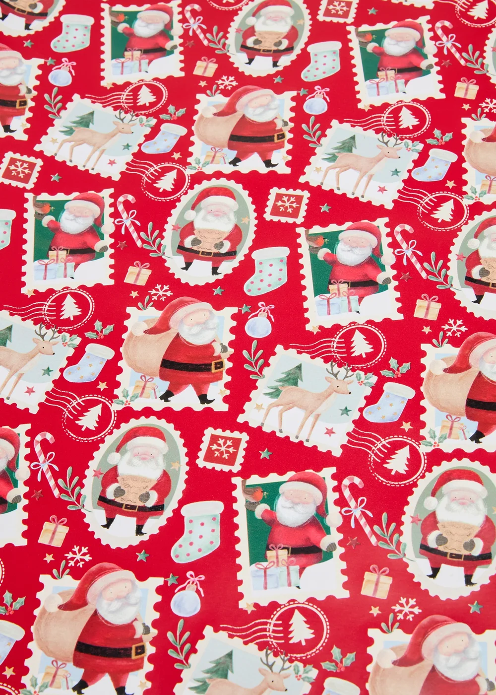 Red Santa Wrapping Paper 12 Metres Image 2