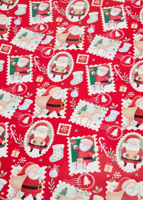 Red Santa Wrapping Paper 12 Metres Image 2