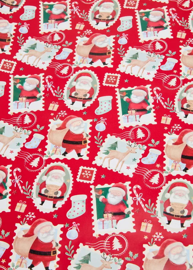 Red Santa Wrapping Paper 12 Metres