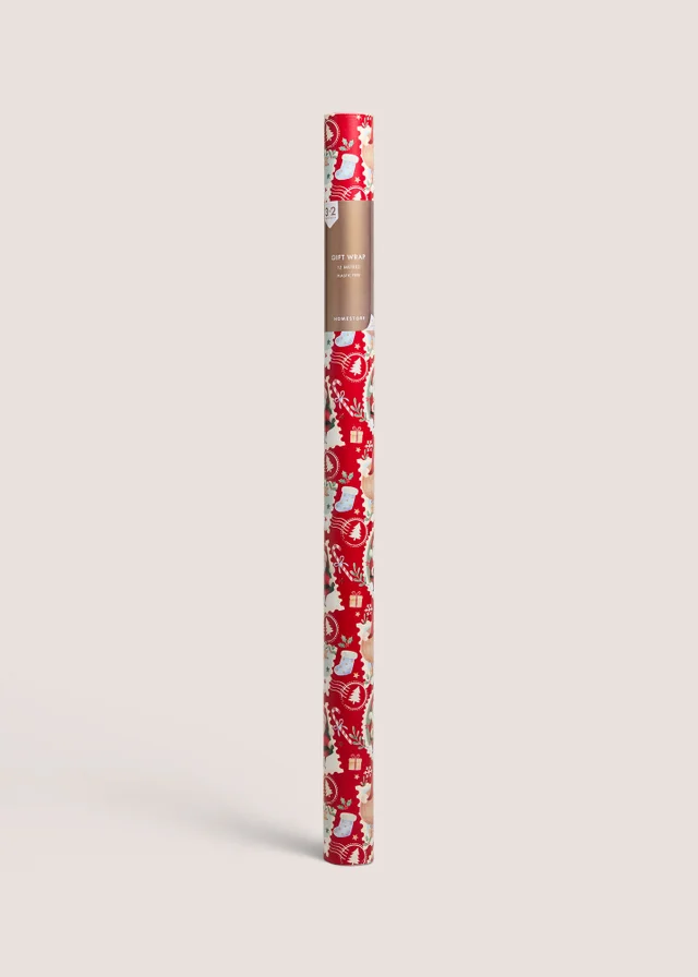 Red Santa Wrapping Paper 12 Metres