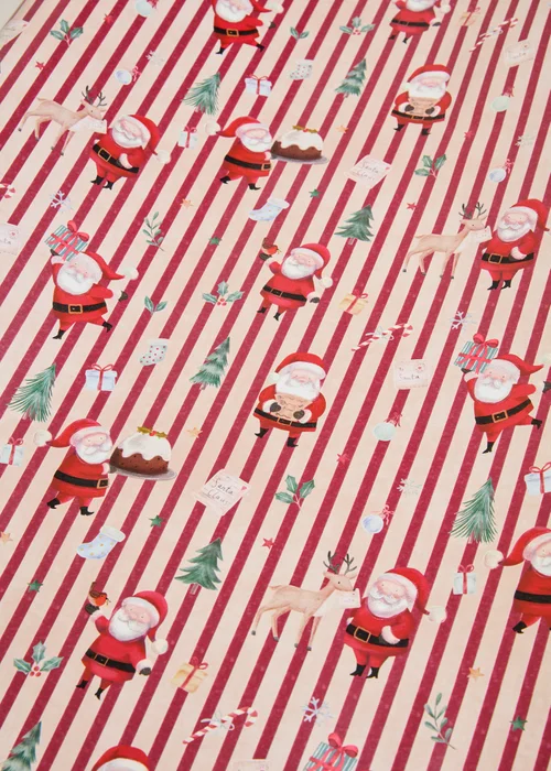 Red Santa Extra Wide Wrapping Paper 5 Metres Image 2