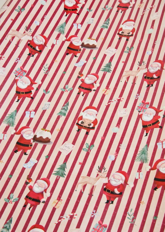 Red Santa Extra Wide Wrapping Paper 5 Metres