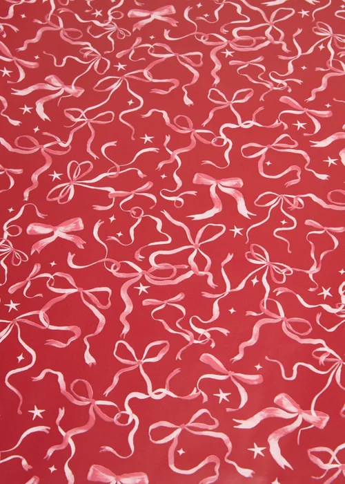 Burgundy Bow Wrapping Paper 8 Metres Image 2