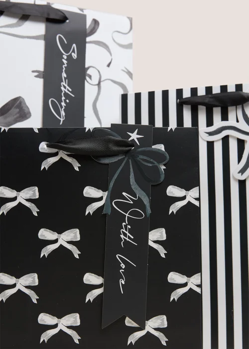 3 Pack Bow Christmas Gift Bags Image 2