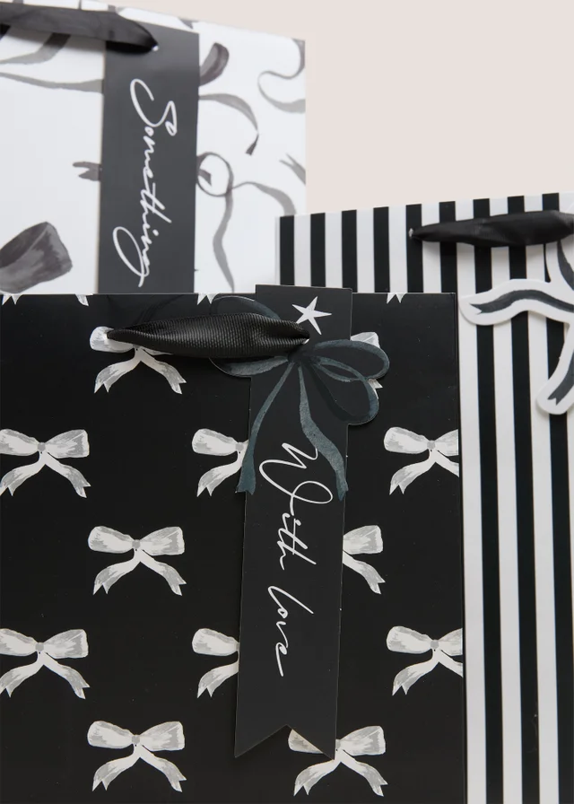 3 Pack Bow Christmas Gift Bags
