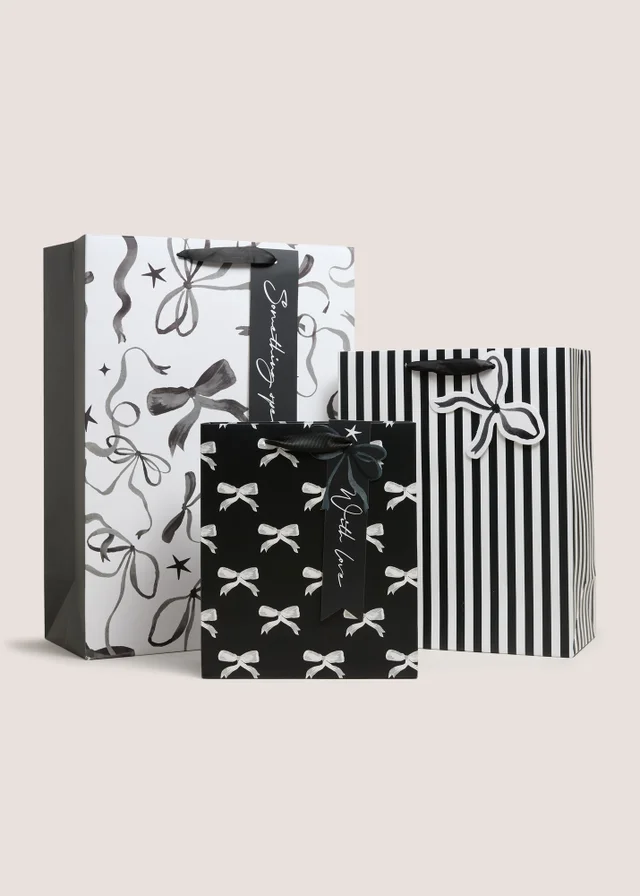 3 Pack Bow Christmas Gift Bags