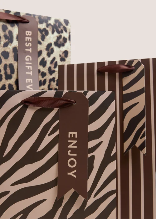 3 Pack Animal Print Gift Bag Image 2