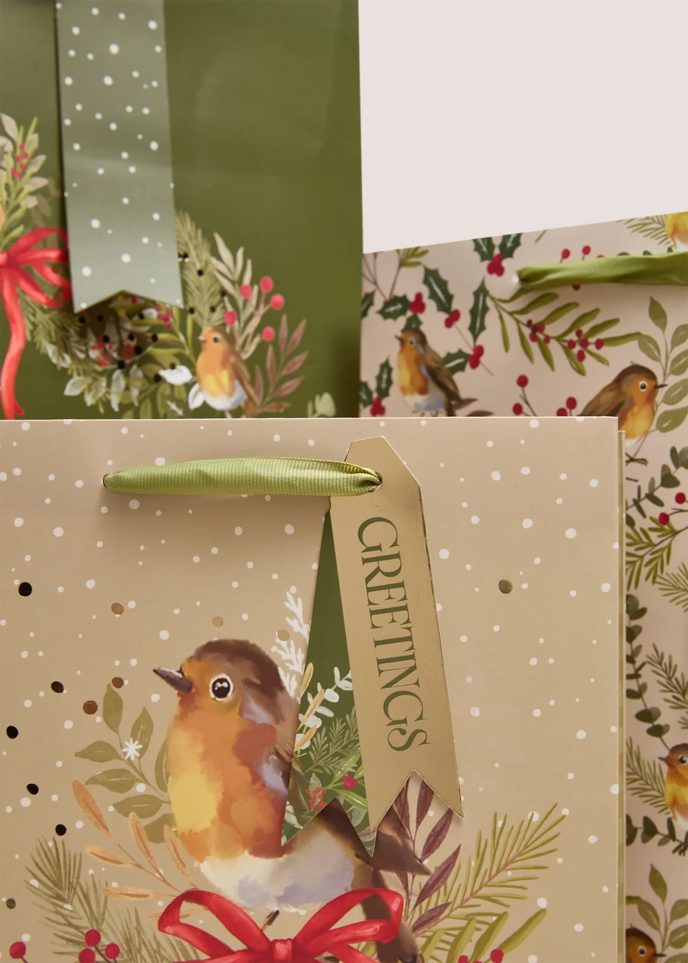 3 Pack Robin Christmas Gift Bags Image 2