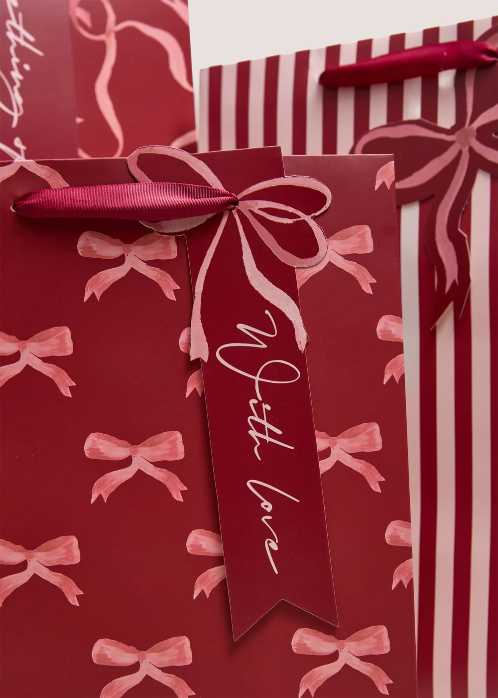 3 Pack Bow Christmas Gift Bags Image 2