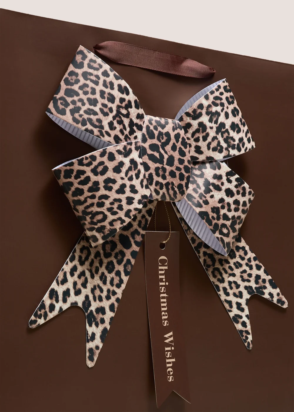 Leopard Bow Christmas Gift Bag Image 2