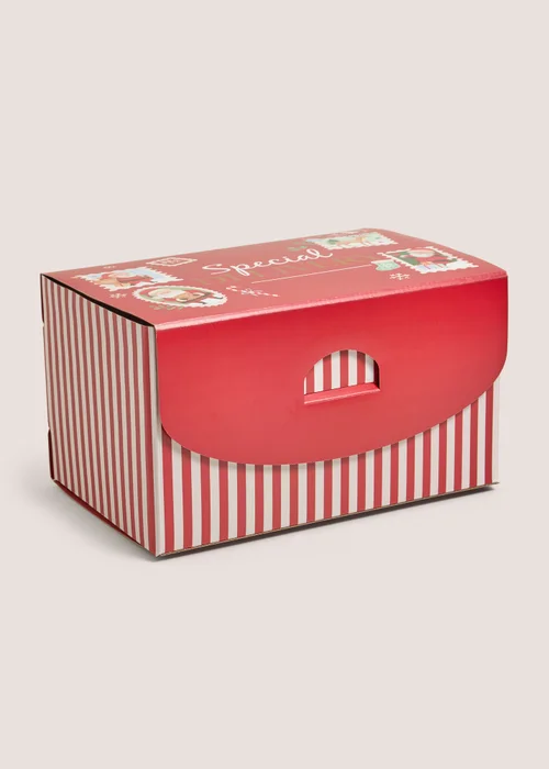 Christmas Striped Gift Box Image 1