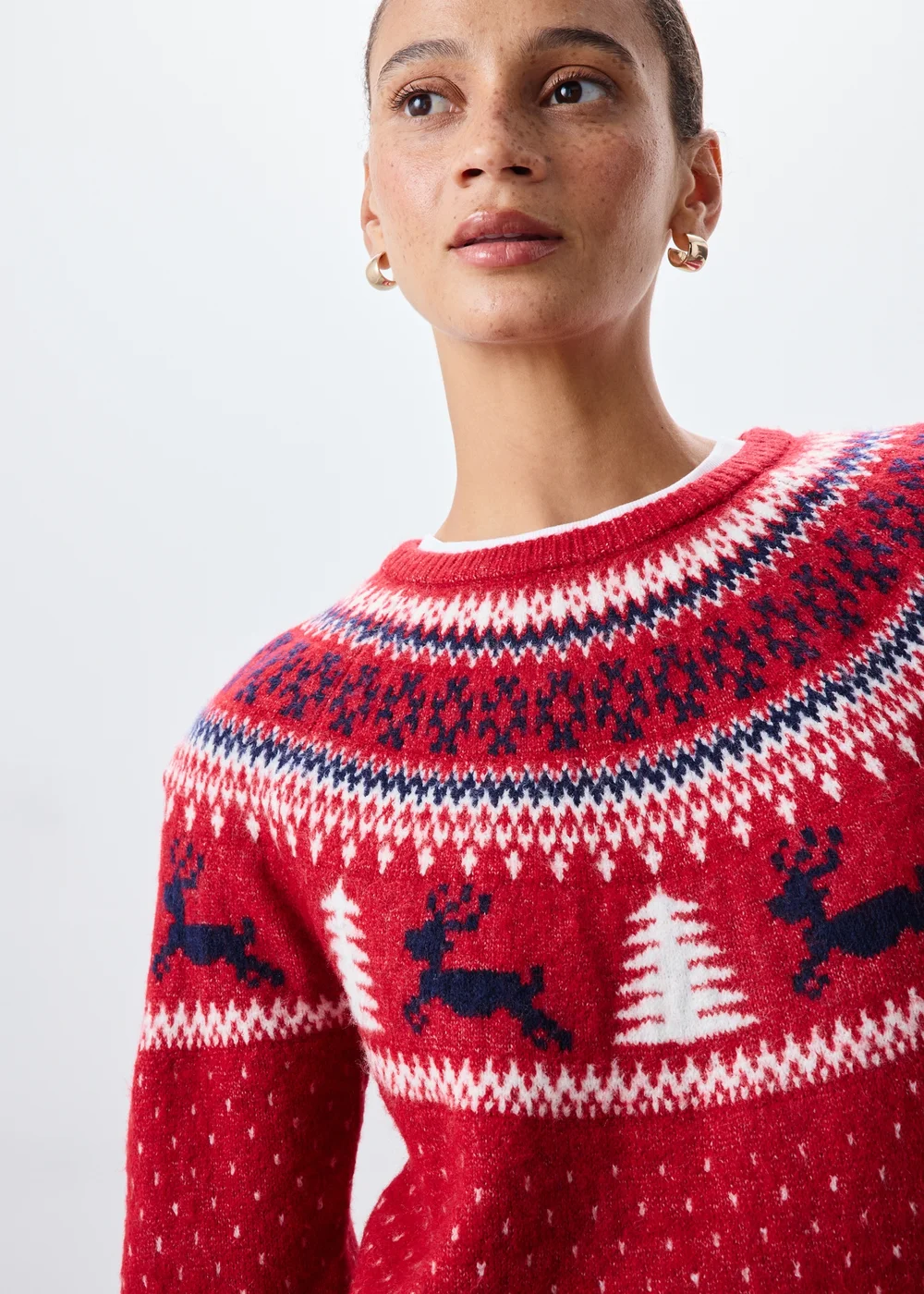 Red Fairisle Matching Family Christmas Jumper - XS Image 3