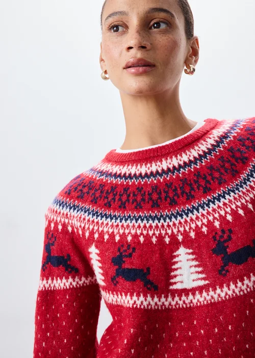 Red Fairisle Matching Family Christmas Jumper - XS Image 3