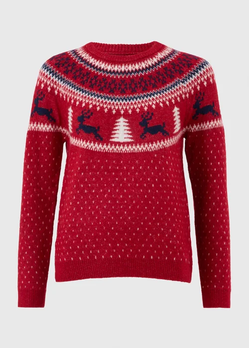 Red Fairisle Matching Family Christmas Jumper - XS Image 5
