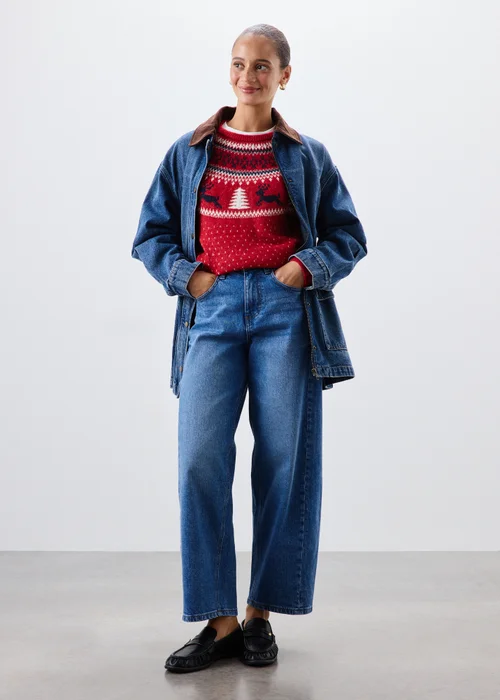Red Fairisle Matching Family Christmas Jumper - XS Image 4
