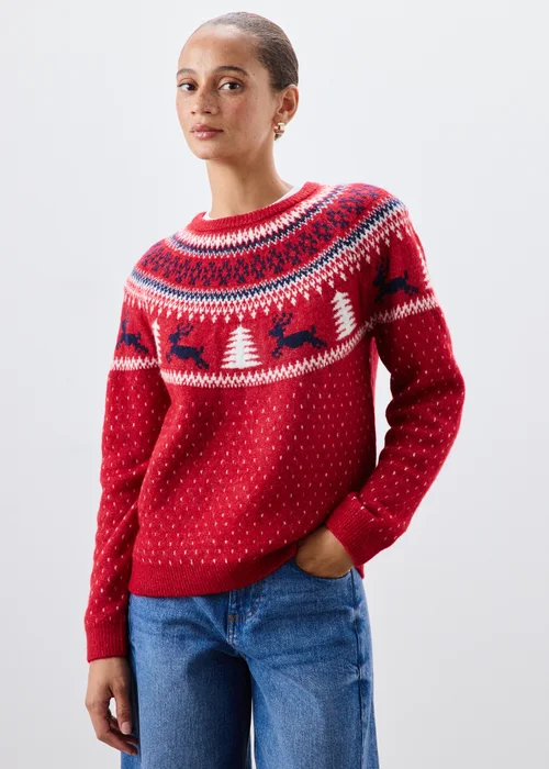 Red Fairisle Matching Family Christmas Jumper - XS Image 1