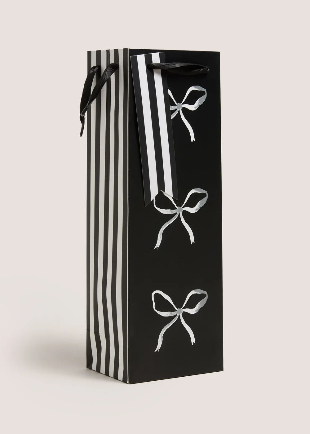 Bow Christmas Bottle Gift Bag Image 1