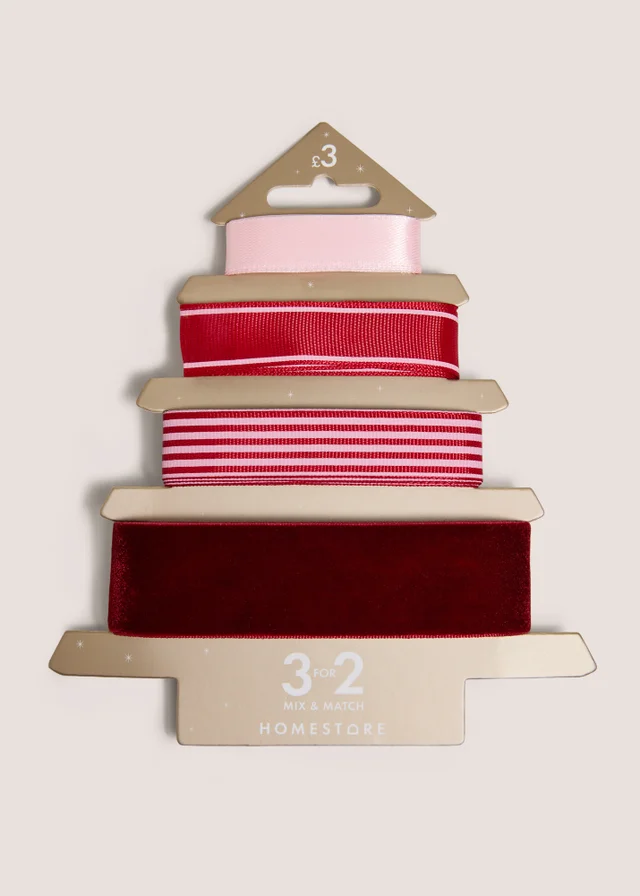 4 Pack Burgundy Ribbons
