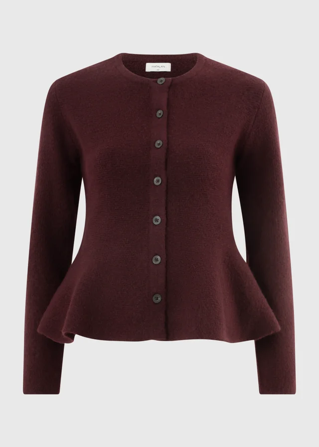 Red Peplum Cardigan