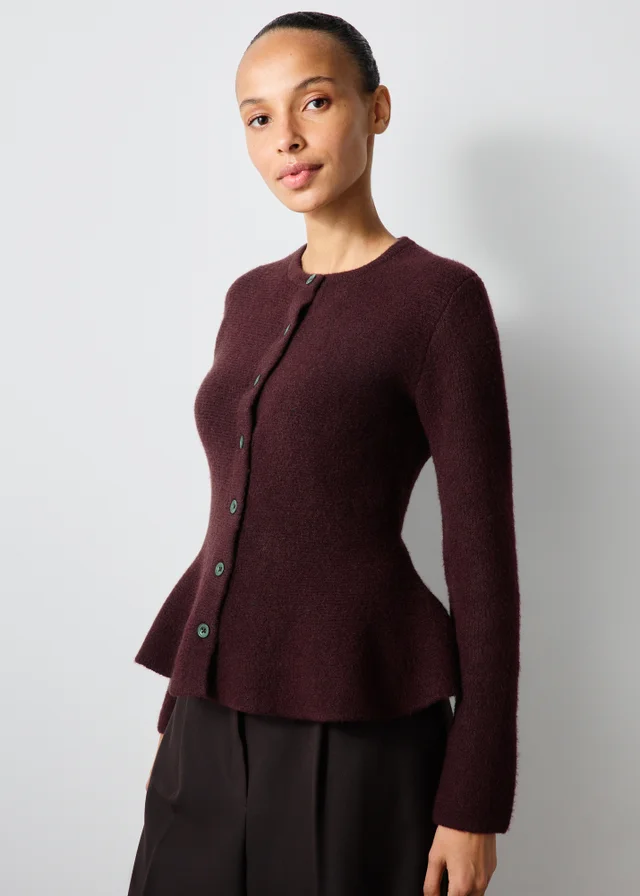 Red Peplum Cardigan