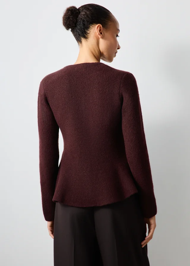 Red Peplum Cardigan