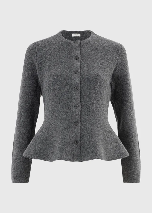 Charcoal Grey Peplum Cardigan