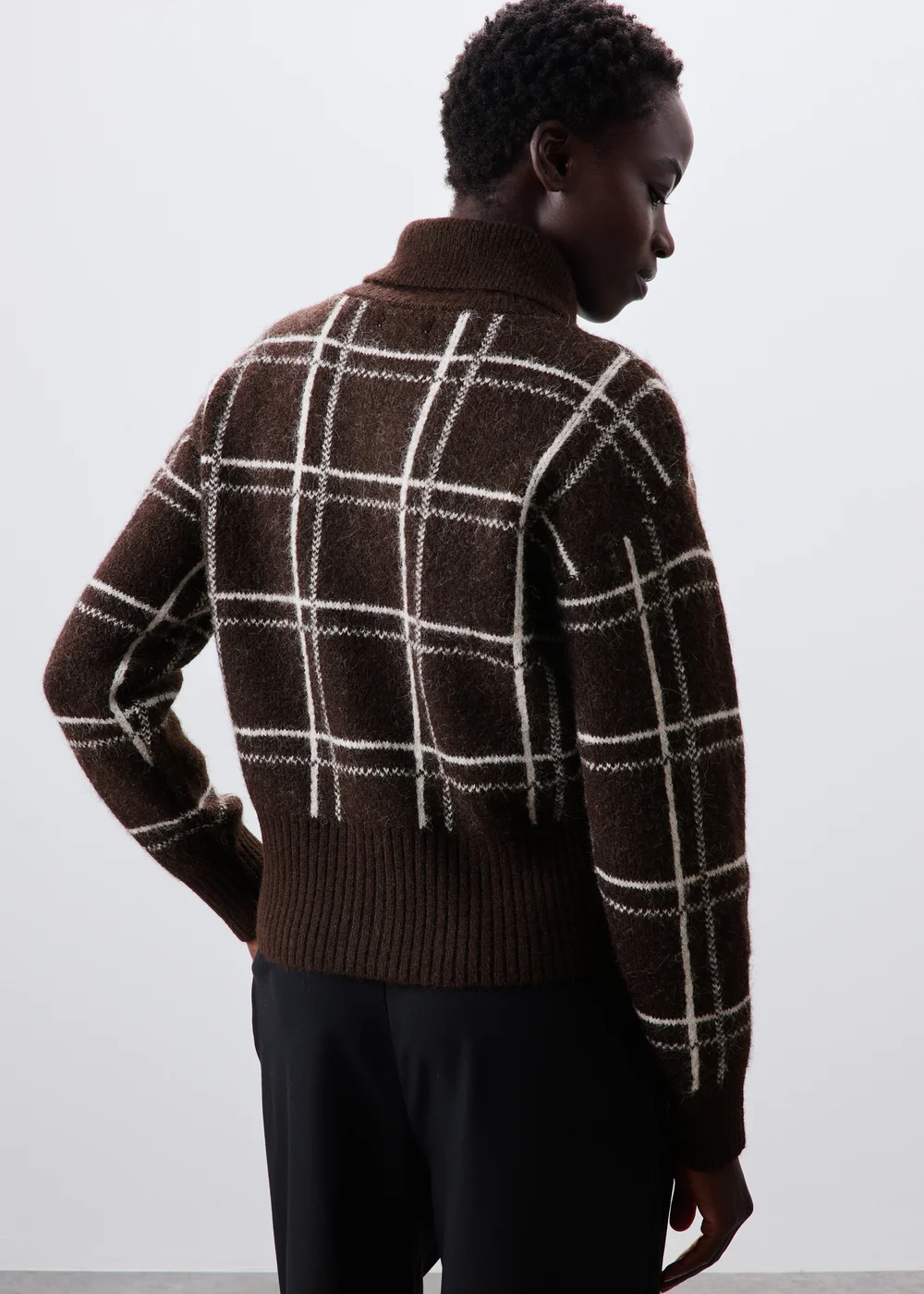 Chocolate Zip Through Stripe Cardigan - XS Image 2