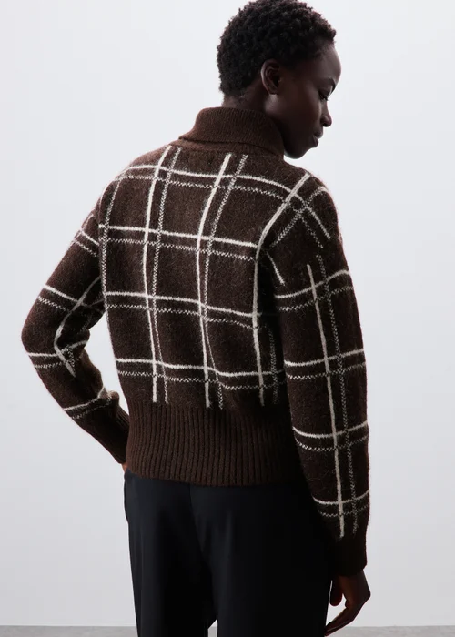 Chocolate Zip Through Stripe Cardigan - XS Image 2