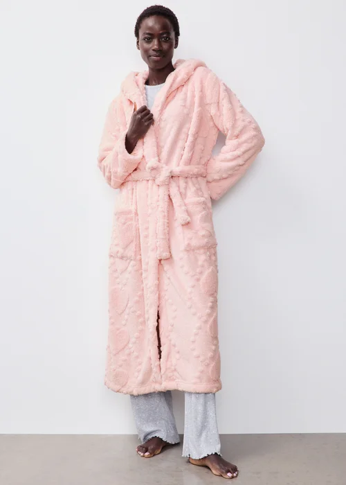 Pink Heart Hooded Dressing Gown - XS Image 1
