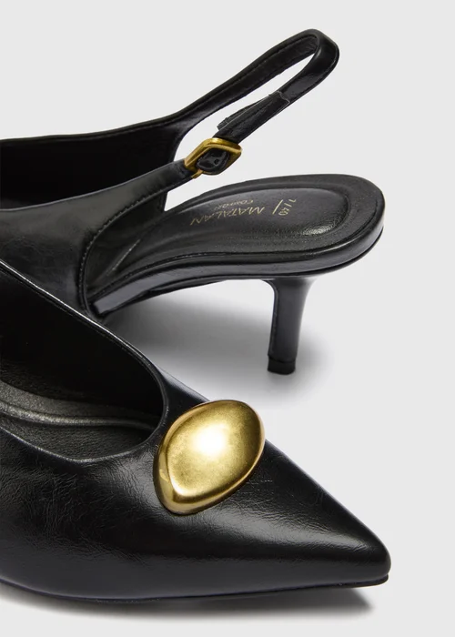 Black Sling Back Kitten Heel - 3 Image 2